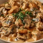 Strogonoff de Frango: Sabor Cremoso com Cogumelos Strogonoff de Frango: Sabor Cremoso com Cogumelos