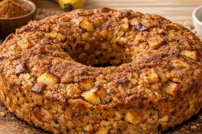 Bolo de Maçã com Aveia e Canela: Receita Fácil