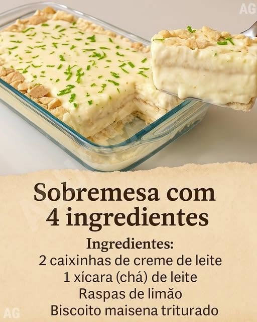 Sobremesa com 4 ingredientes que fica pronta em apenas 10